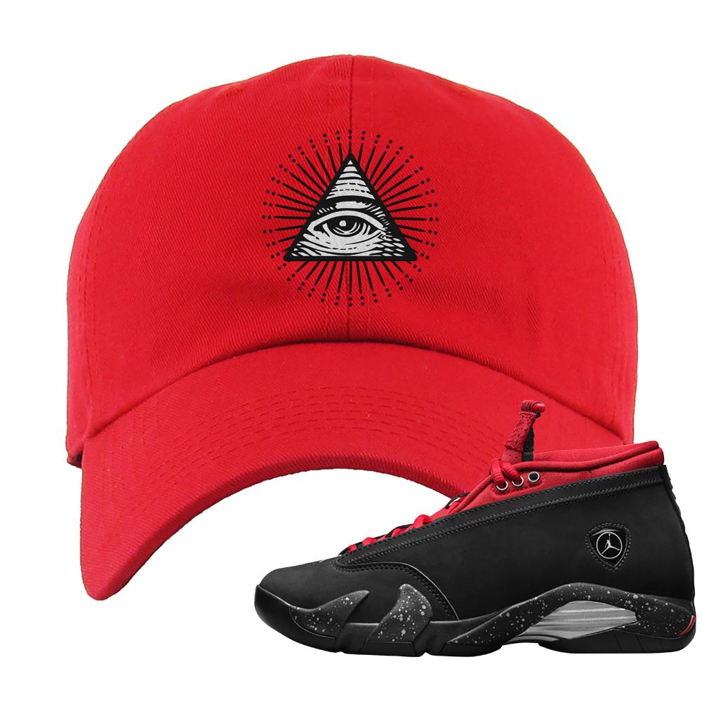 Red Lipstick Low 14s Dad Hat | All Seeing Eye, Red
