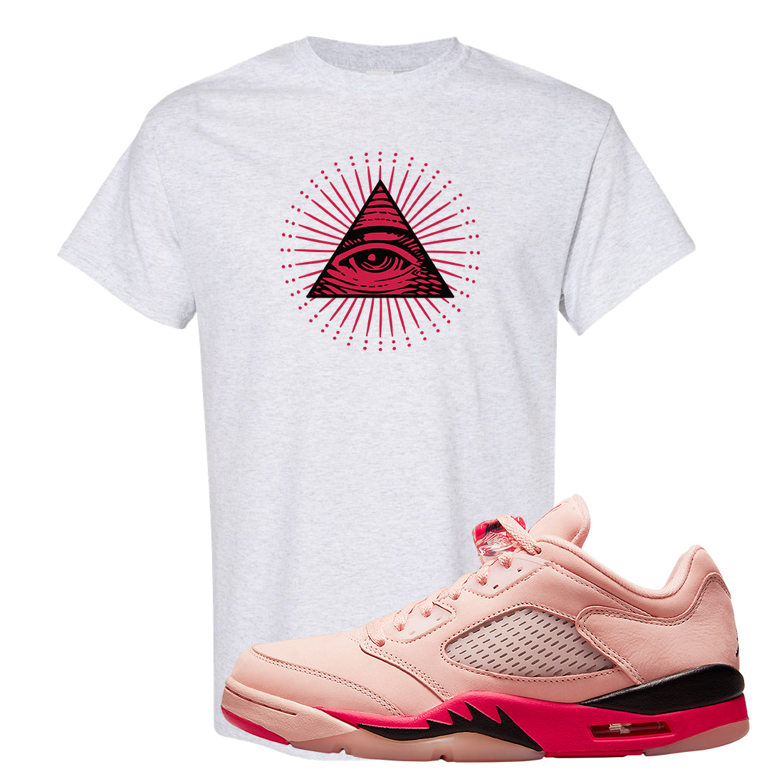 Arctic Pink Low 5s T Shirt | All Seeing Eye, Ash