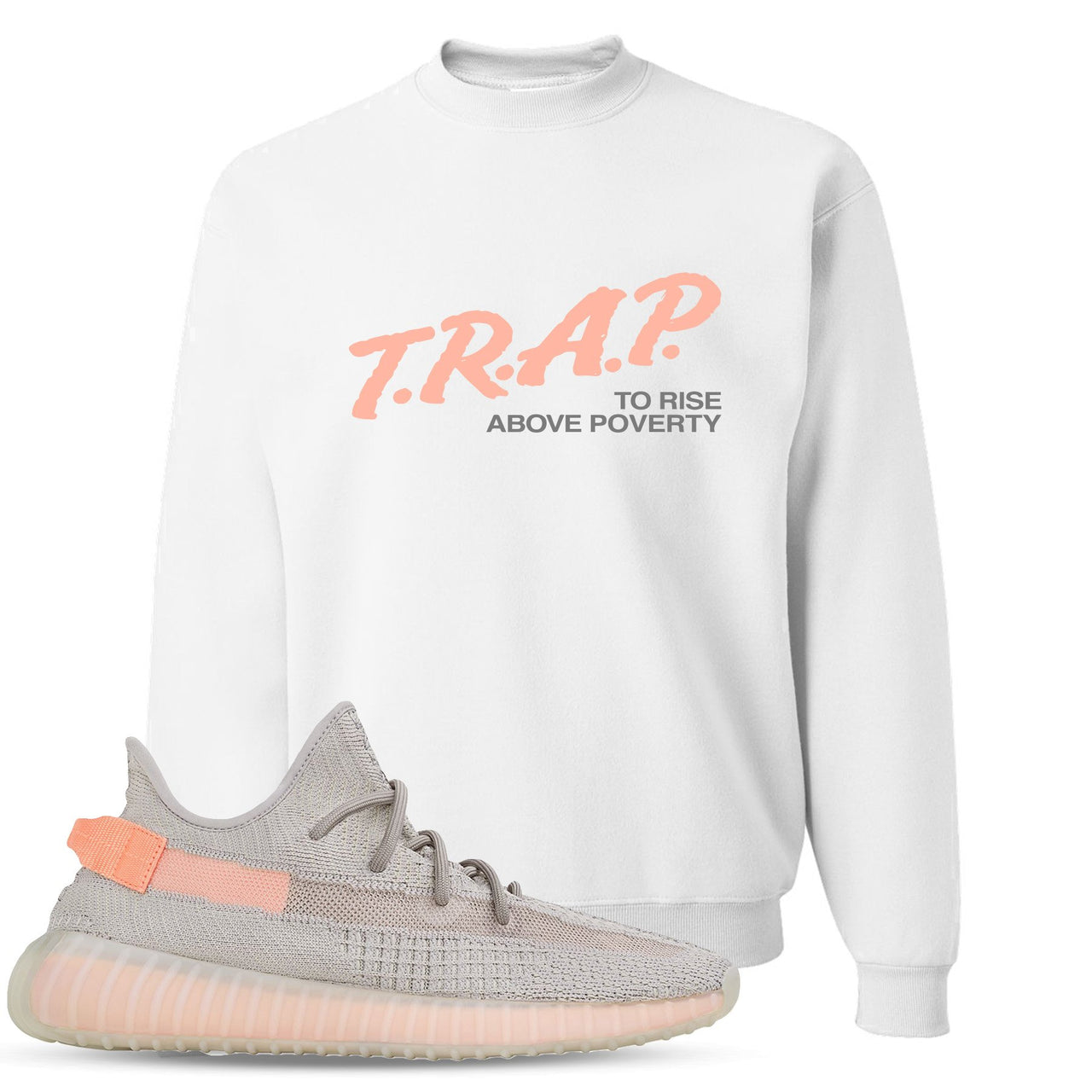 True Form v2 350s Crewneck Sweater | Trap To Rise Above Poverty, White