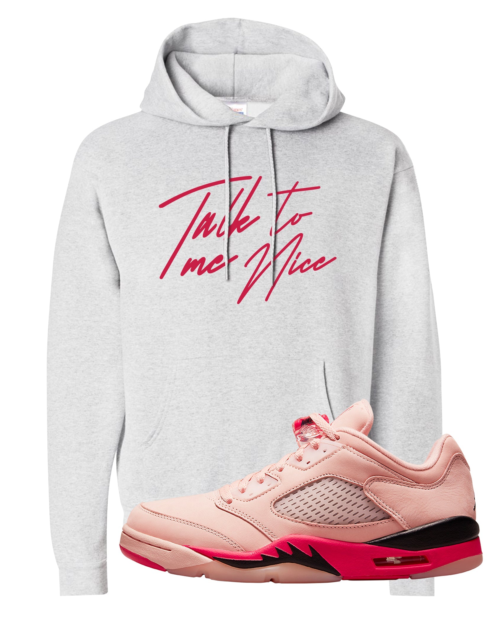 Arctic Pink Low 5s Hoodie | Talk To Me Nice, Ash