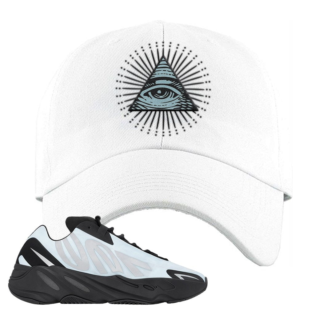 MNVN 700s Blue Tint Dad Hat | All Seeing Eye, White