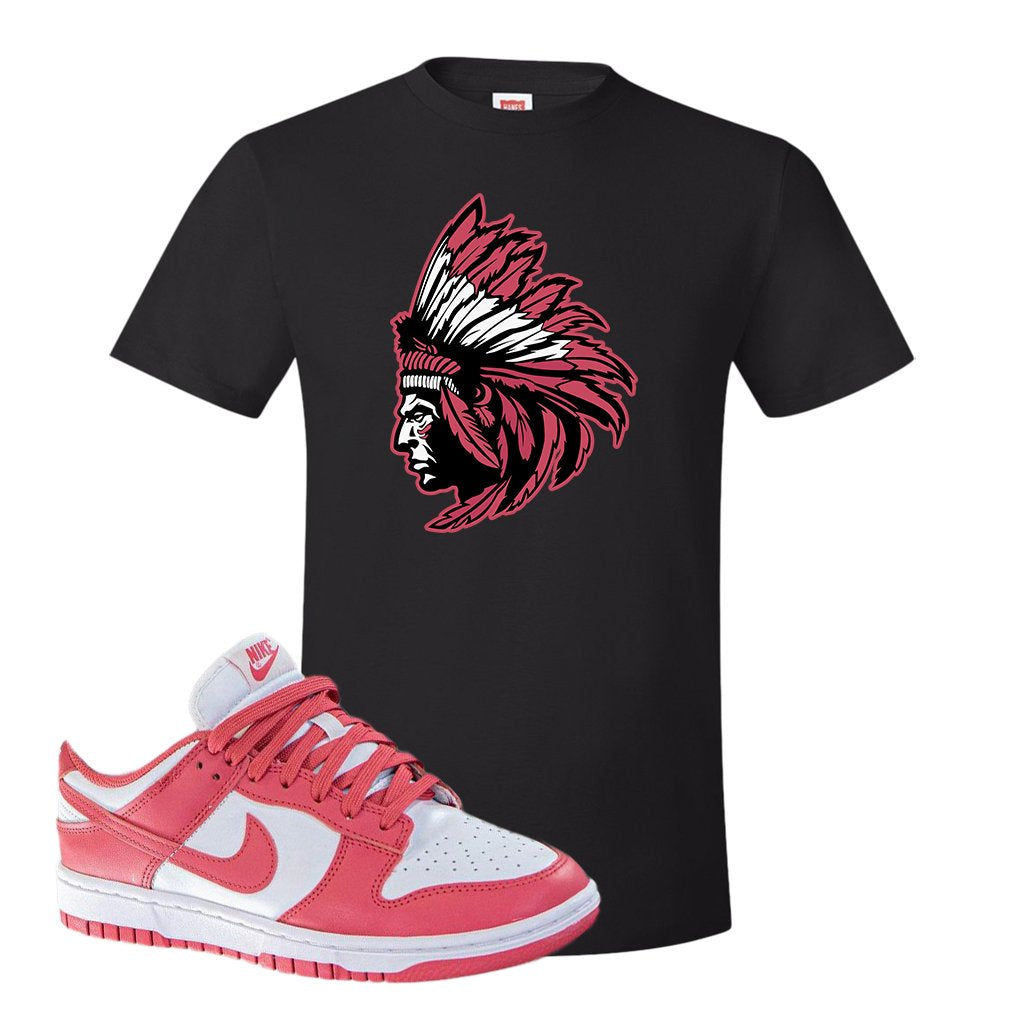 Archeo Pink Low Dunks T Shirt | Indian Chief, Black