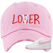 Valentine's Day 2022 AF1s Distressed Dad Hat | Lover, Light Pink