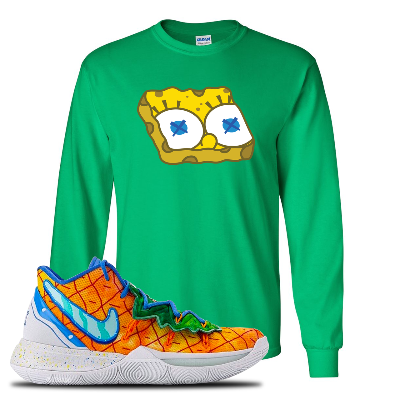 Kyrie 5 Pineapple House Sponge Head Irish Green Sneaker Hook Up Longsleeve T-Shirt