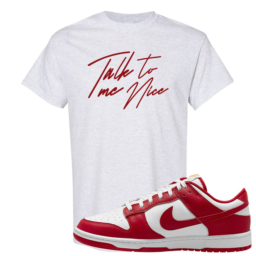 Red White Yellow Low Dunks T Shirt | Talk To Me Nice, Ash