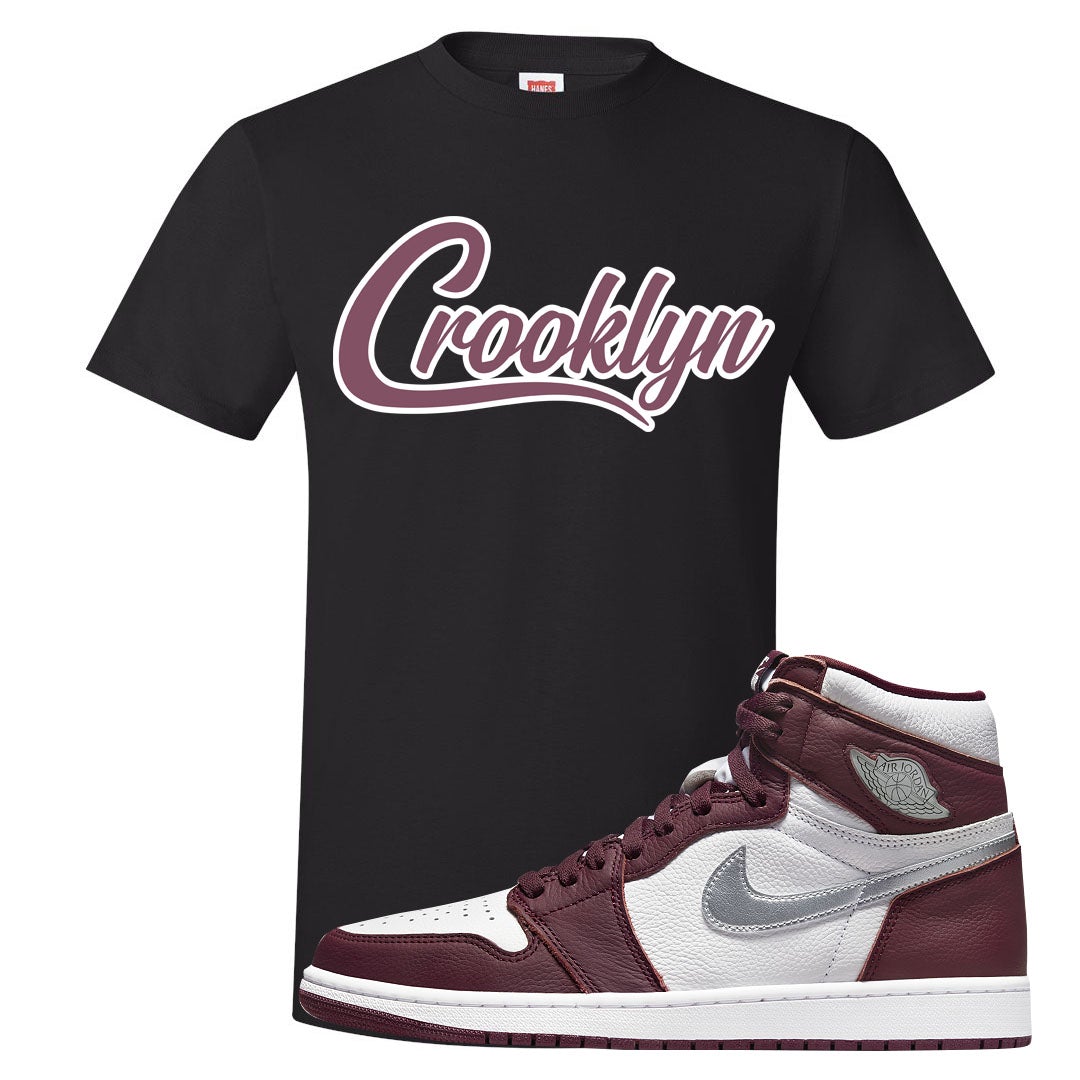 Bordeaux 1s T Shirt | Crooklyn, Black