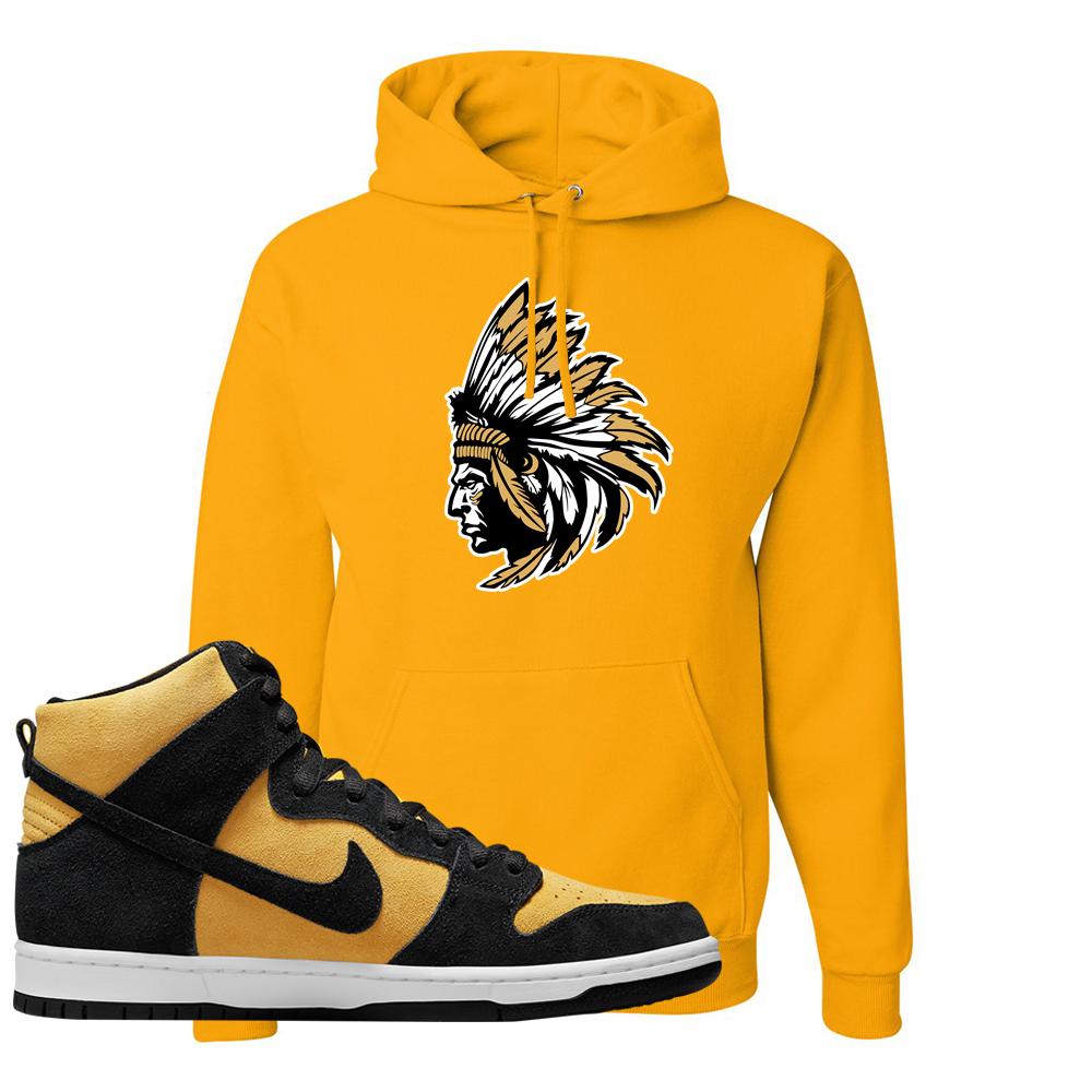 Reverse Goldenrod High Dunks Hoodie | Indian Chief, Gold