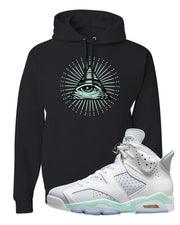 Mint Foam 6s Hoodie | All Seeing Eye, Black