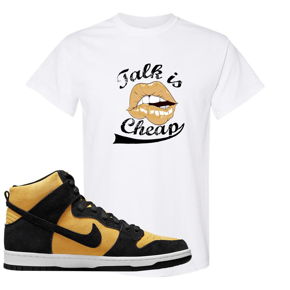 Reverse Goldenrod High Dunks T Shirt | Talk Is Cheap, White