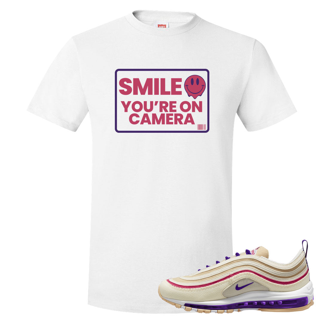Sprung Sail 97s T Shirt | Smile You're On Camera, White