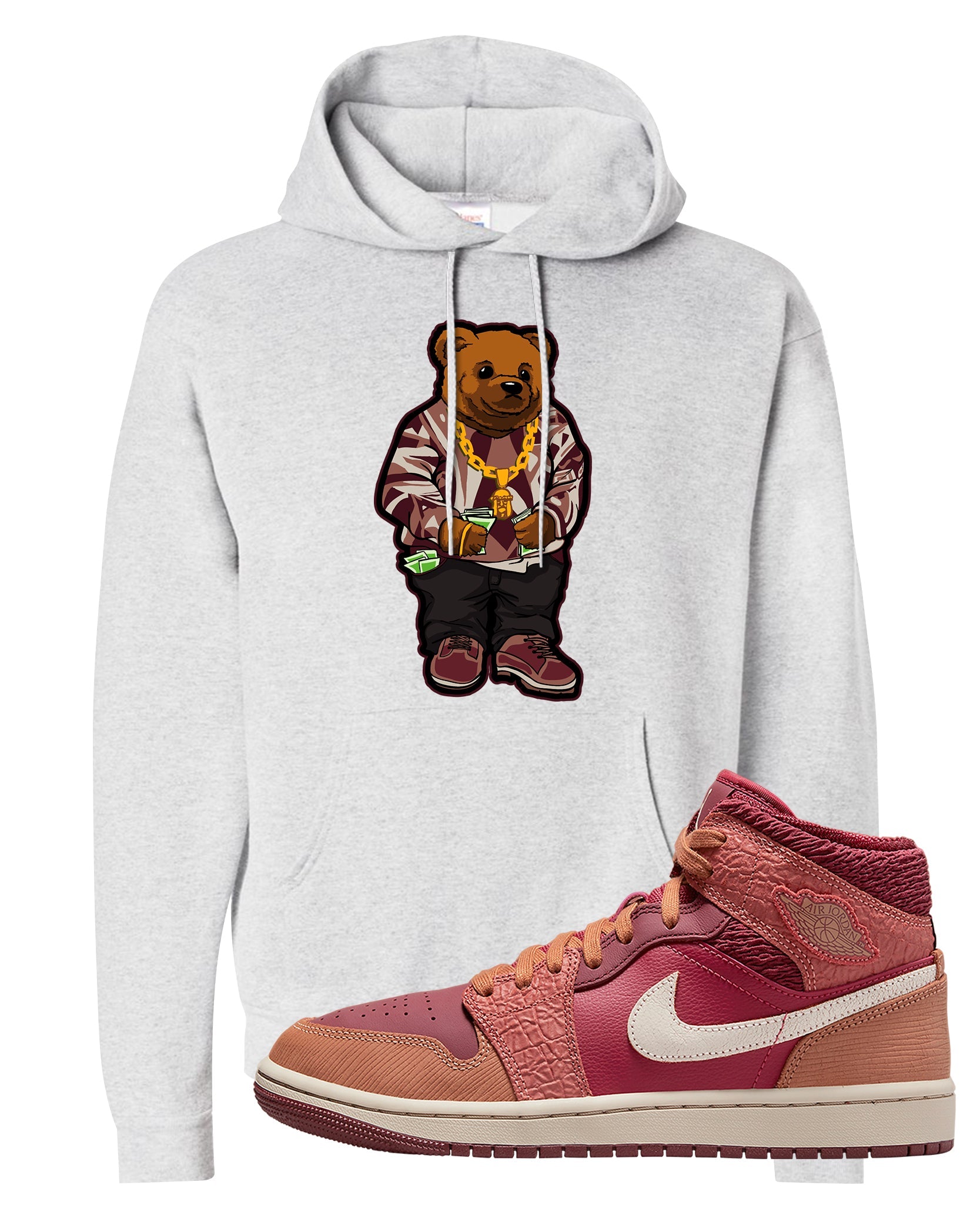 Africa Mid 1s Hoodie | Sweater Bear, Ash