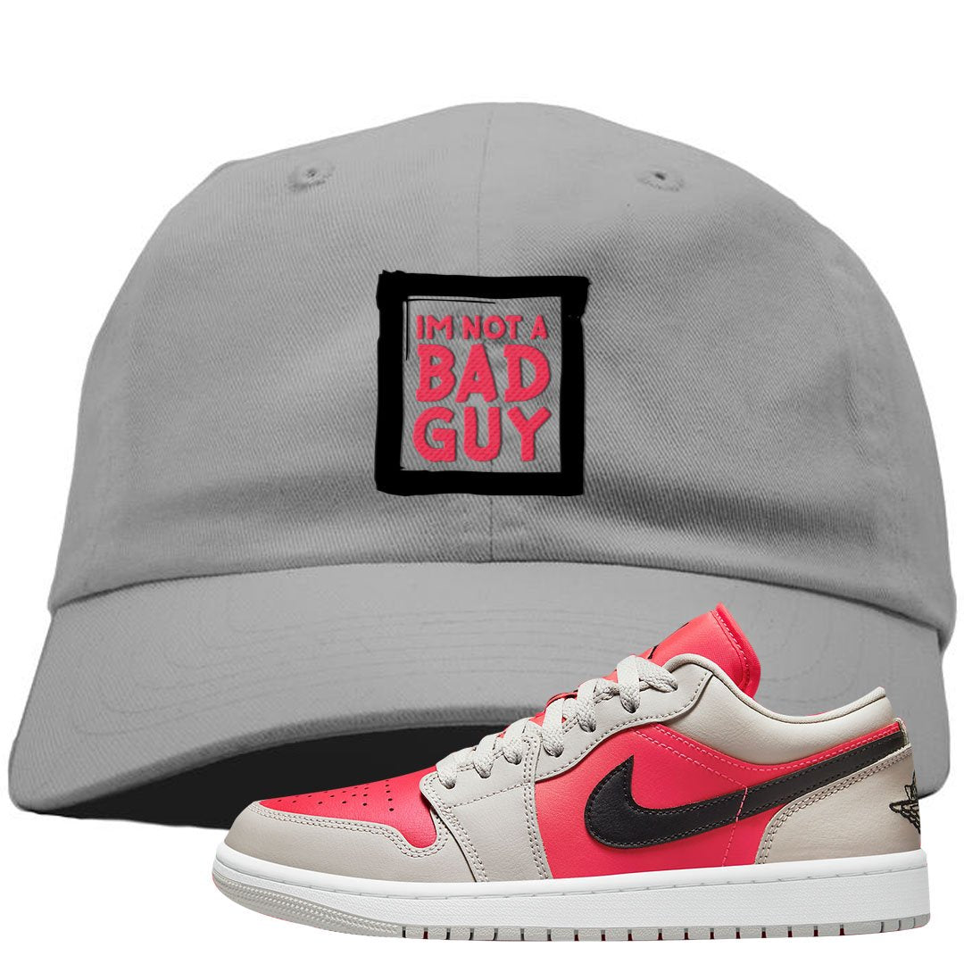 Light Iron Ore Low 1s Dad Hat | I'm Not A Bad Guy, Light Gray