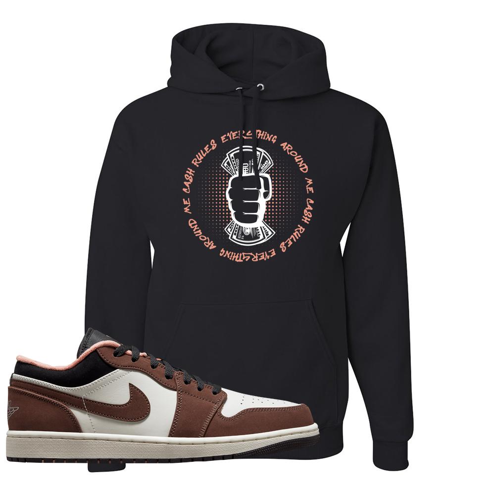 Mocha Low 1s Hoodie | Cash Rules Everything Around Me, Black