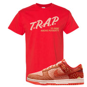 Solstice Low Dunks T Shirt | Trap To Rise Above Poverty, Red