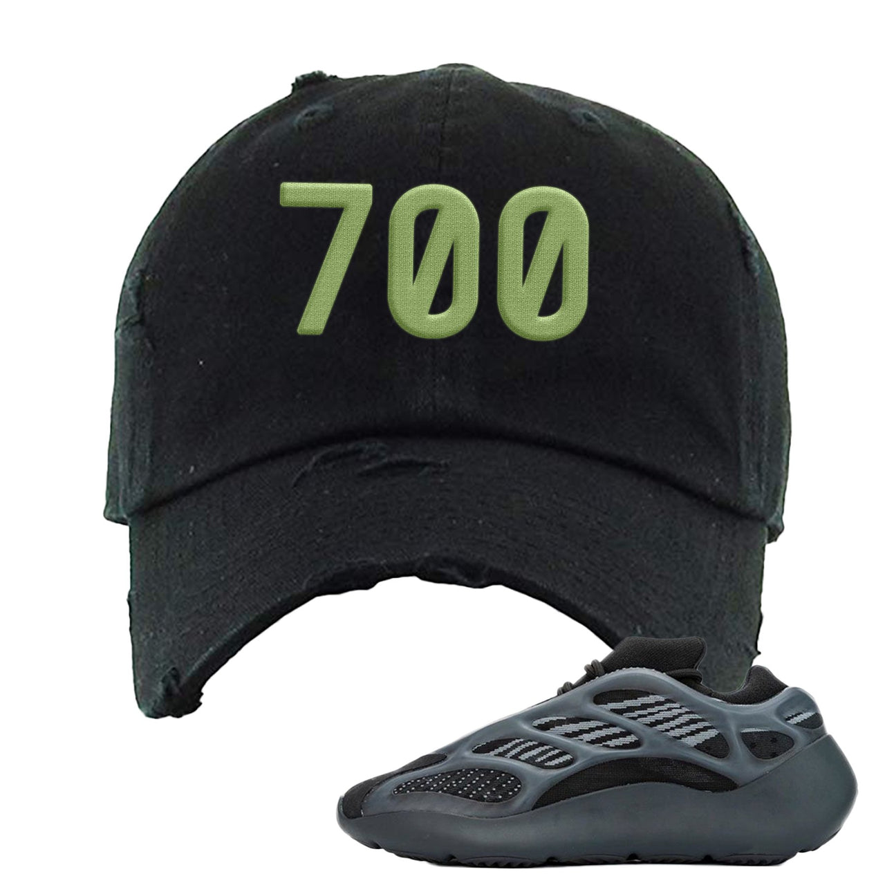 Alvah v3 700s Distressed Dad Hat | 700 Logo, Black