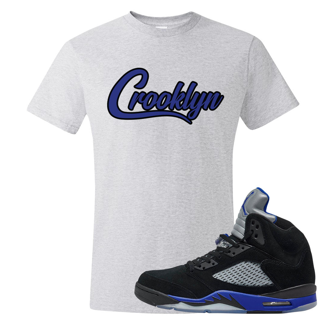 Racer Blue 5s T Shirt | Crooklyn, Ash