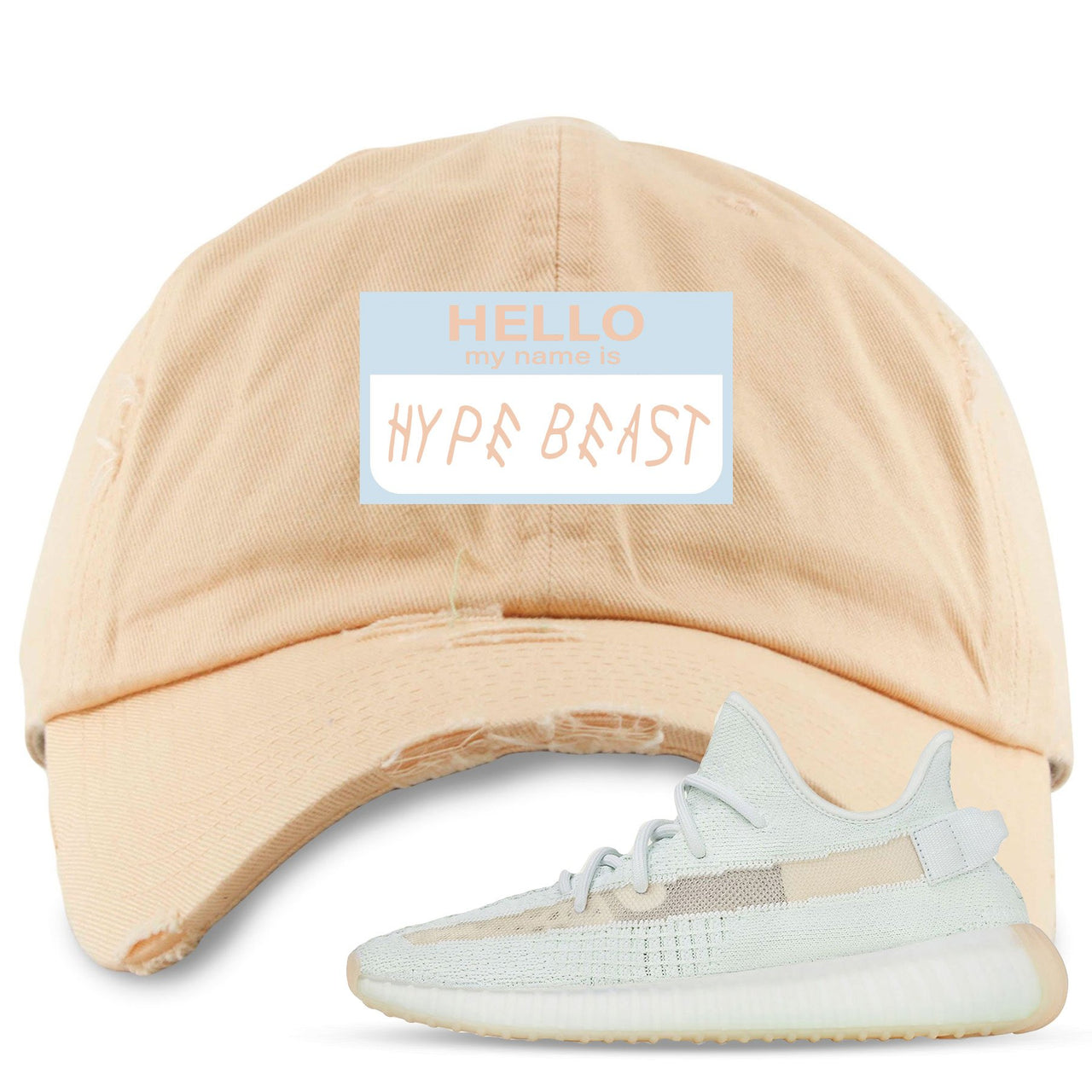 Hyperspace 350s Distressed Dad Hat | Hello My Name Is Hype Beast Woe, Yellow Haze