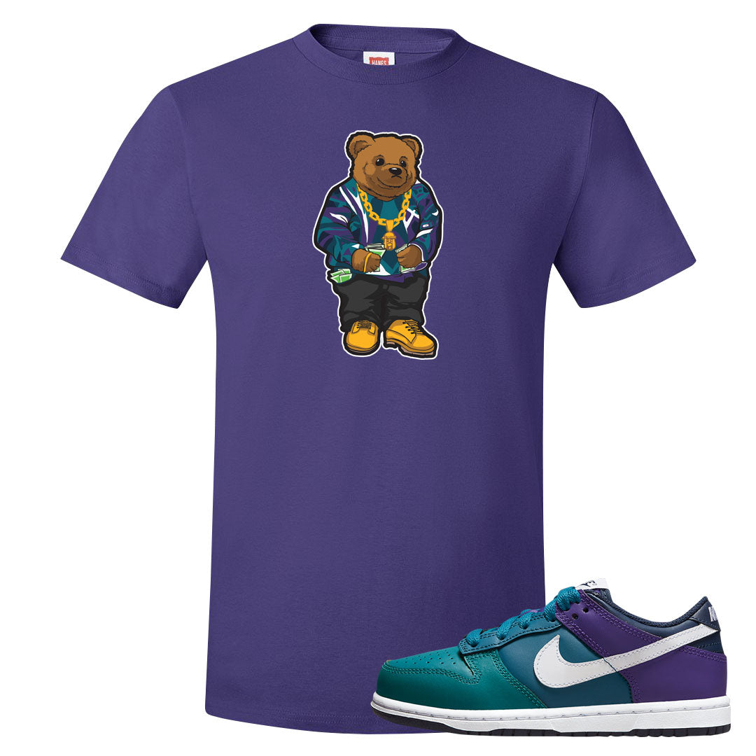 Teal Purple Low Dunks T Shirt | Sweater Bear, Purple