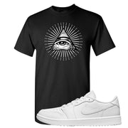 Triple White Golf Low 1s T Shirt | All Seeing Eye, Black