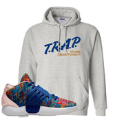 Deep Royal KD 14s Hoodie | Trap To Rise Above Poverty, Ash