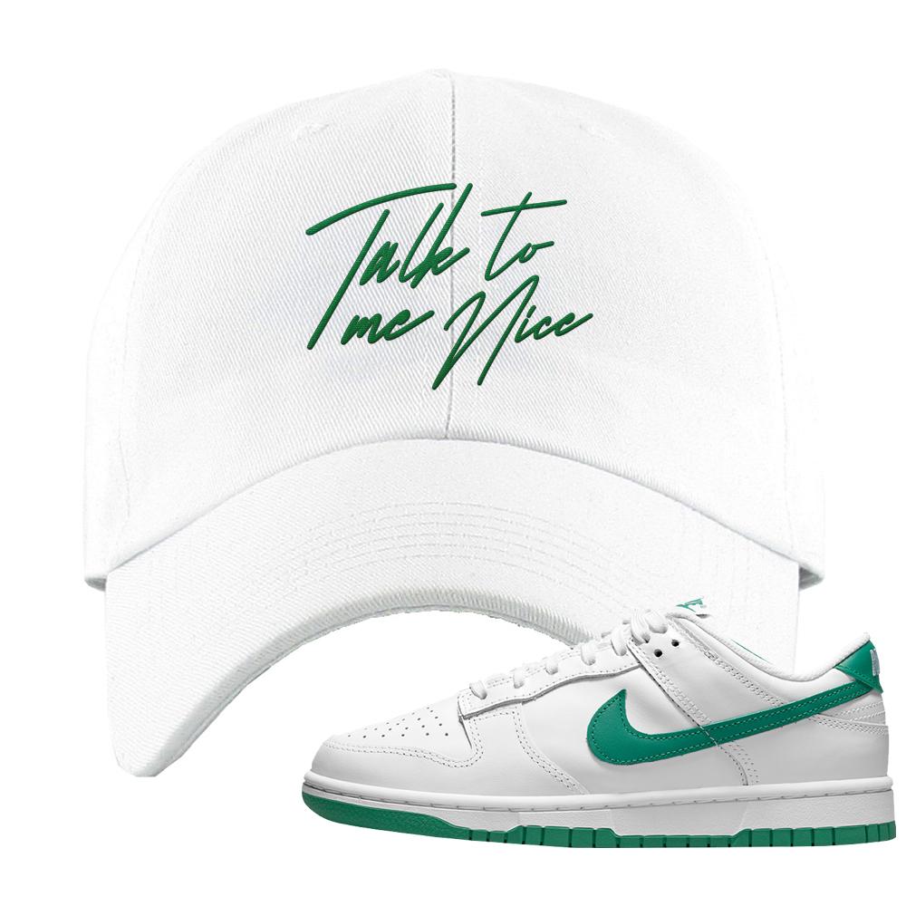 White Green Low Dunks Dad Hat | Talk To Me Nice, White
