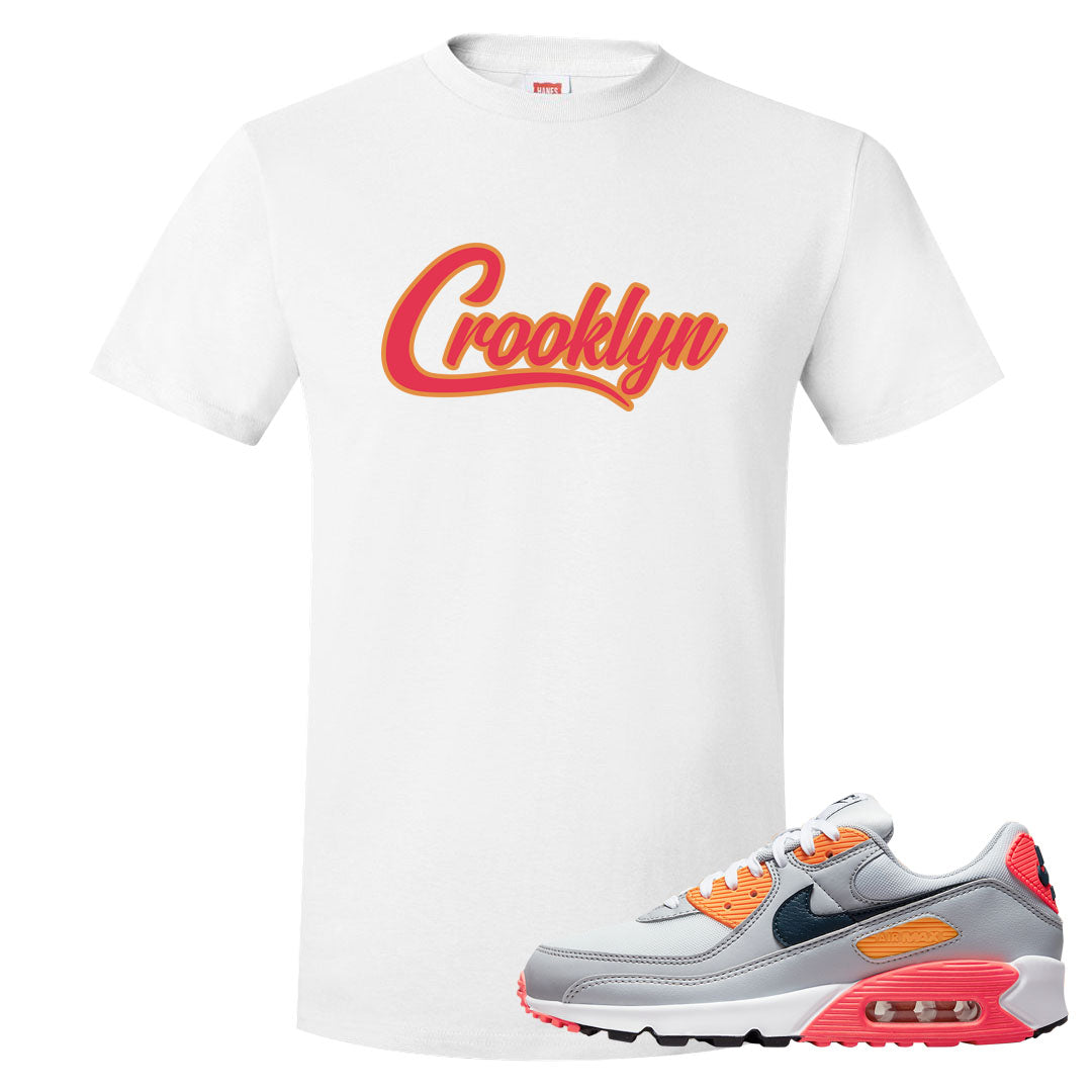 Sunset 90s T Shirt | Crooklyn, White