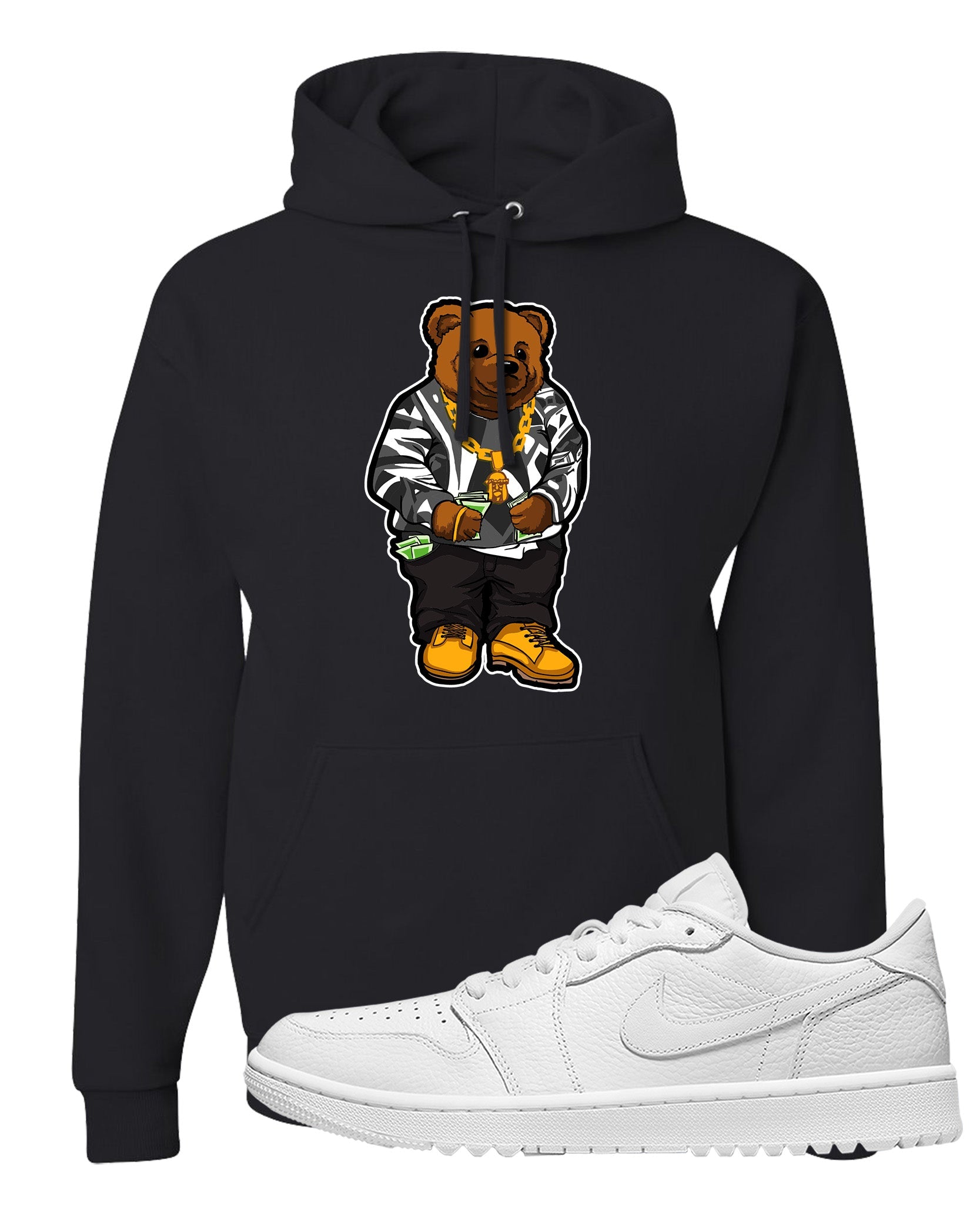 Triple White Golf Low 1s Hoodie | Sweater Bear, Black