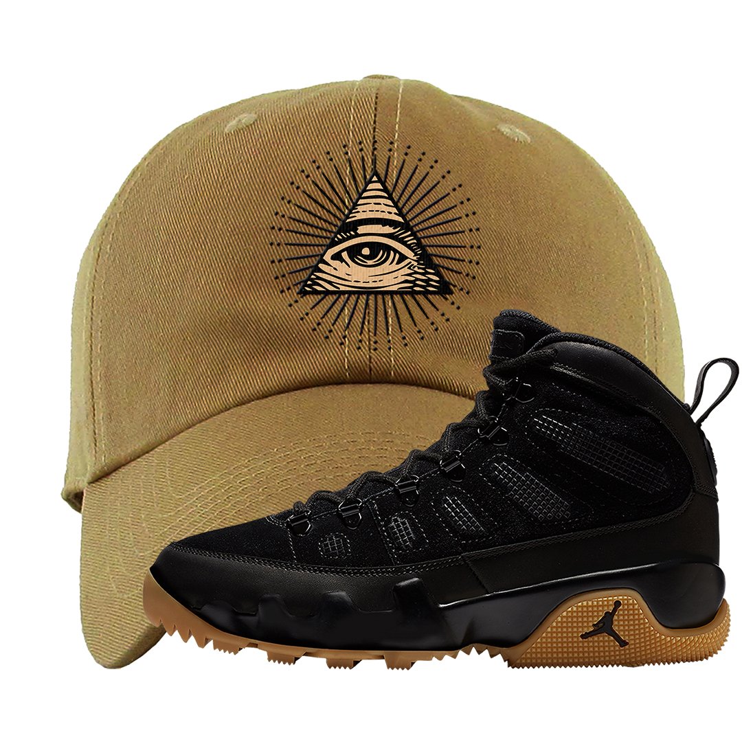 NRG Black Gum Boot 9s Dad Hat | All Seeing Eye, Timberland