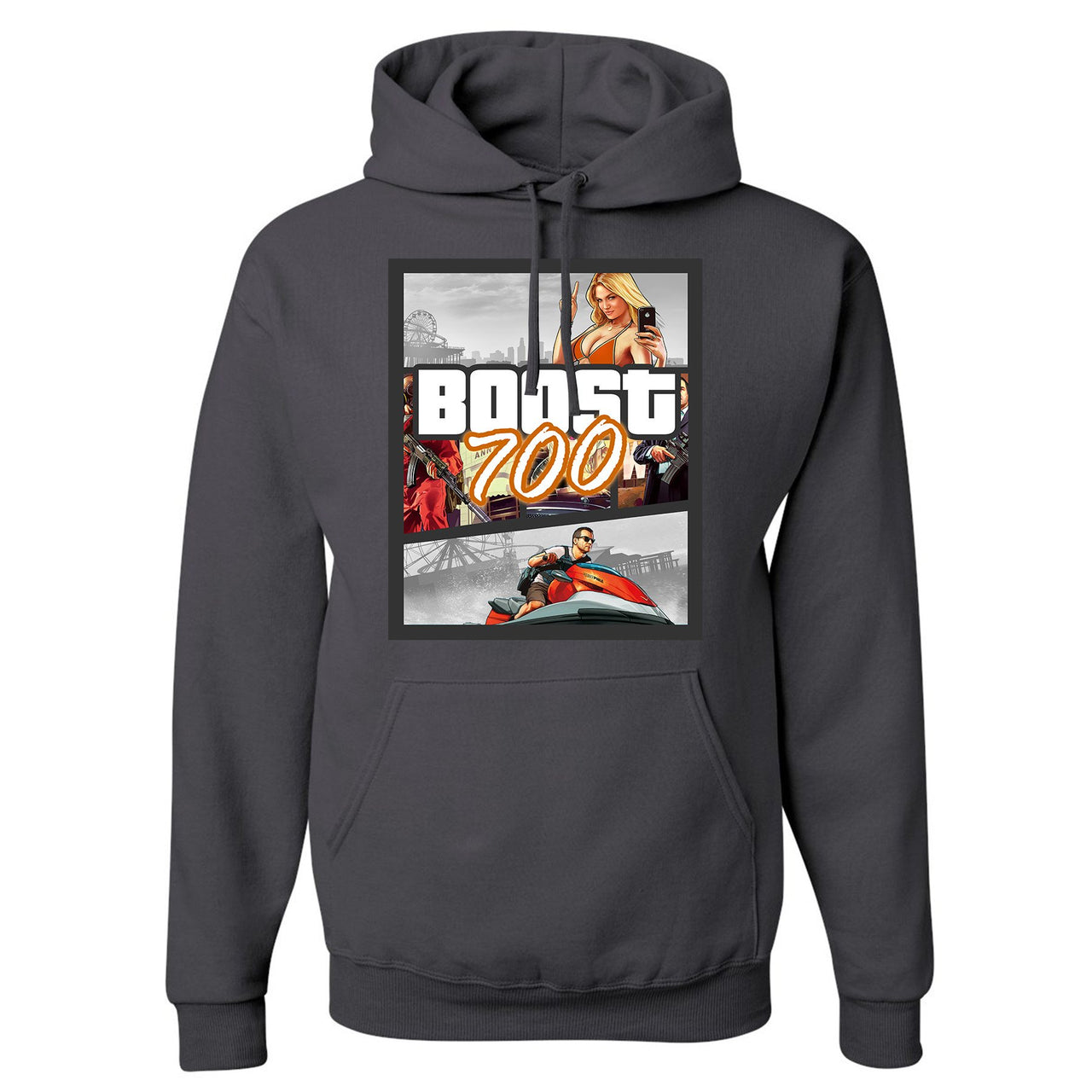 Magnet 700s Hoodie | Video Game Cover, Charcoal