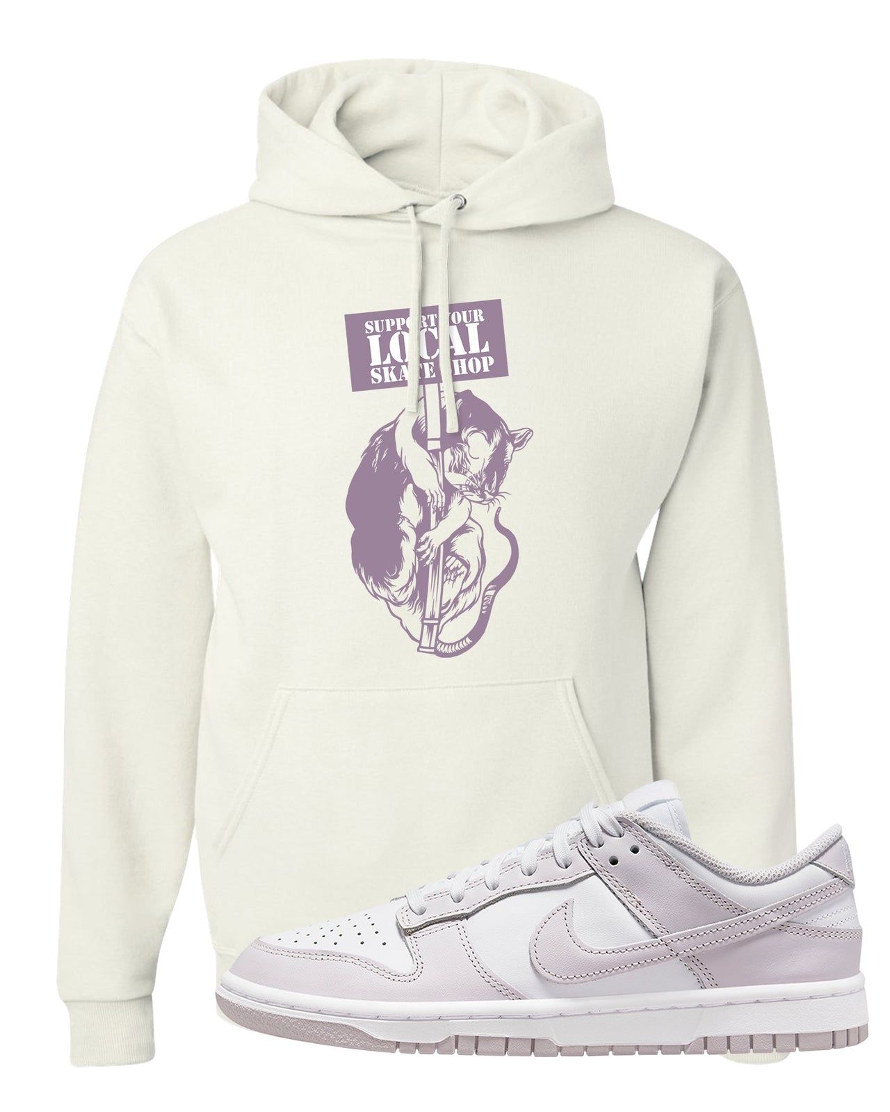 Venice Low Dunks Hoodie | Support Your Local Skate Shop, White