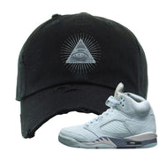 Blue Bird 5s Distressed Dad Hat | All Seeing Eye, Black