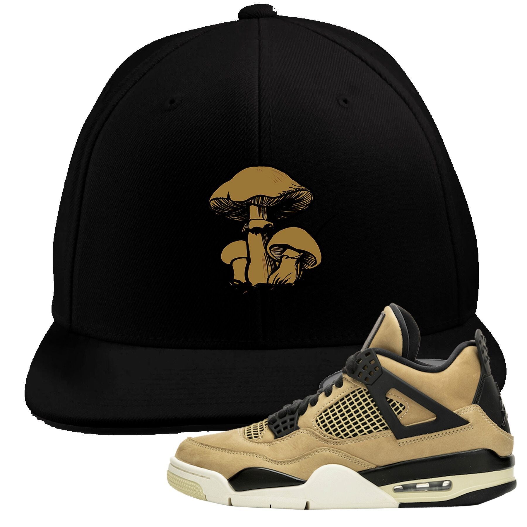Jordan 4 WMNS Mushroom Sneaker Matching Black Eat Me Distressed Dad Hat