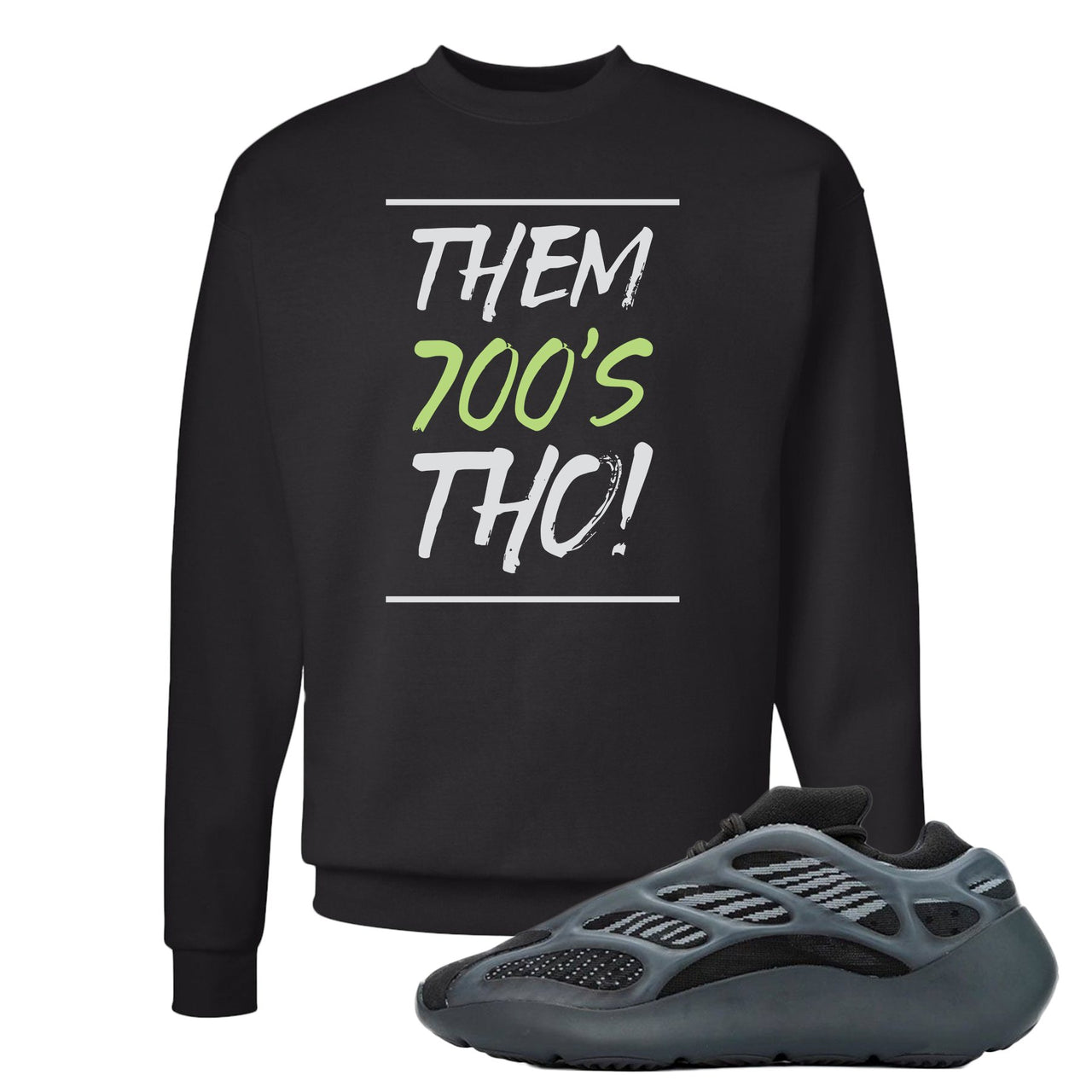 Alvah v3 700s Crewneck Sweatshirt | Them 700's Tho!, Black
