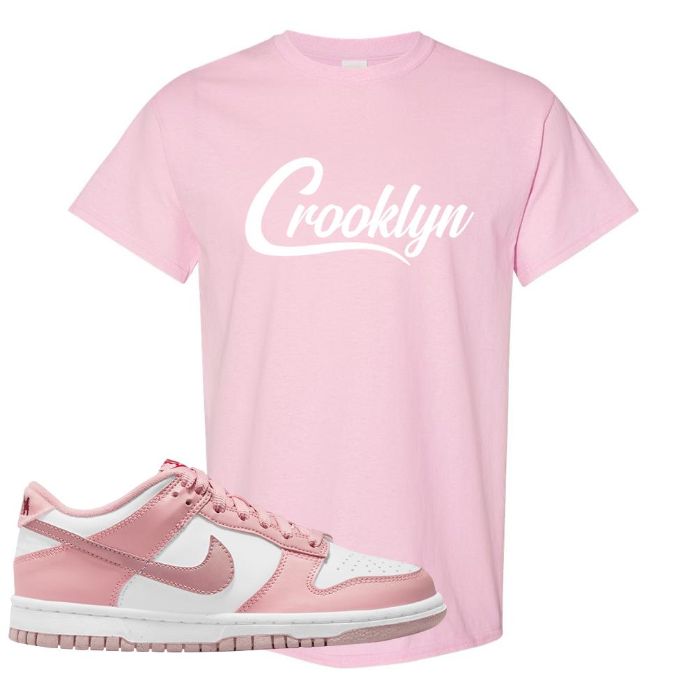 Pink Velvet Low Dunks T Shirt | Crooklyn, Light Pink