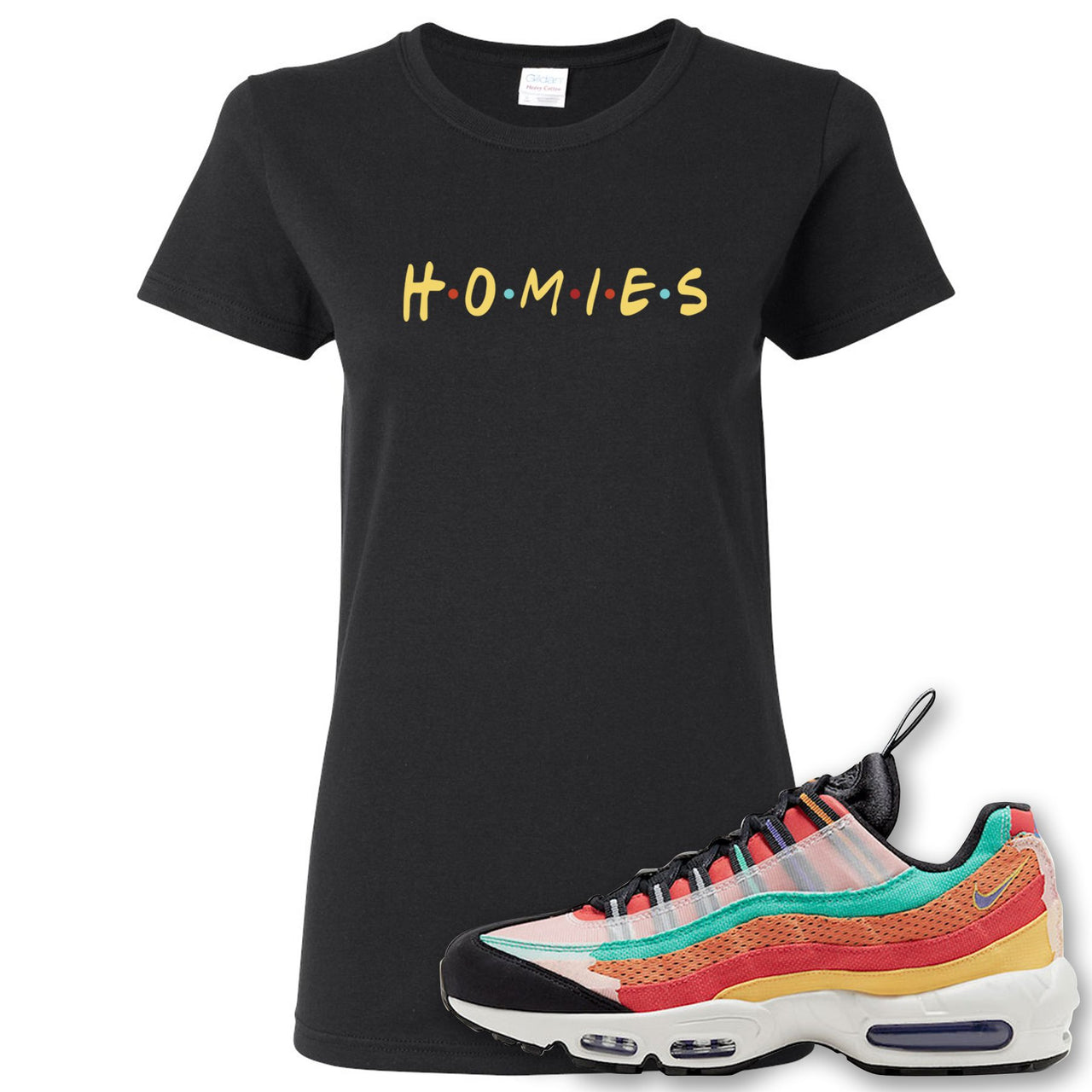 Air Max 95 Black History Month Sneaker Black Women's T Shirt | Women's Tees to match Nike Air Max 95 Black History Month Shoes | Homies