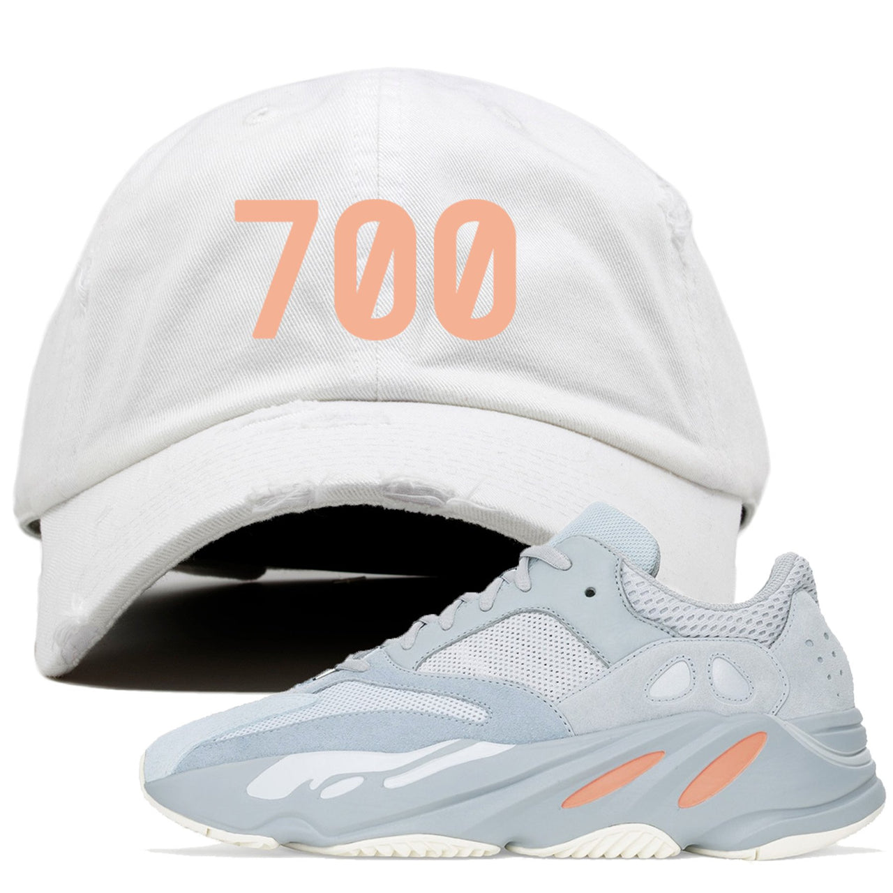 Inertia 700s Distressed Dad Hat | 700, White