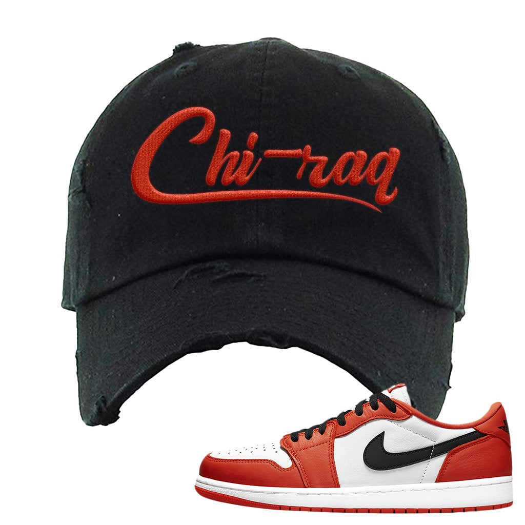 Starfish OG Low 1s Distressed Dad Hat | Chiraq, Black