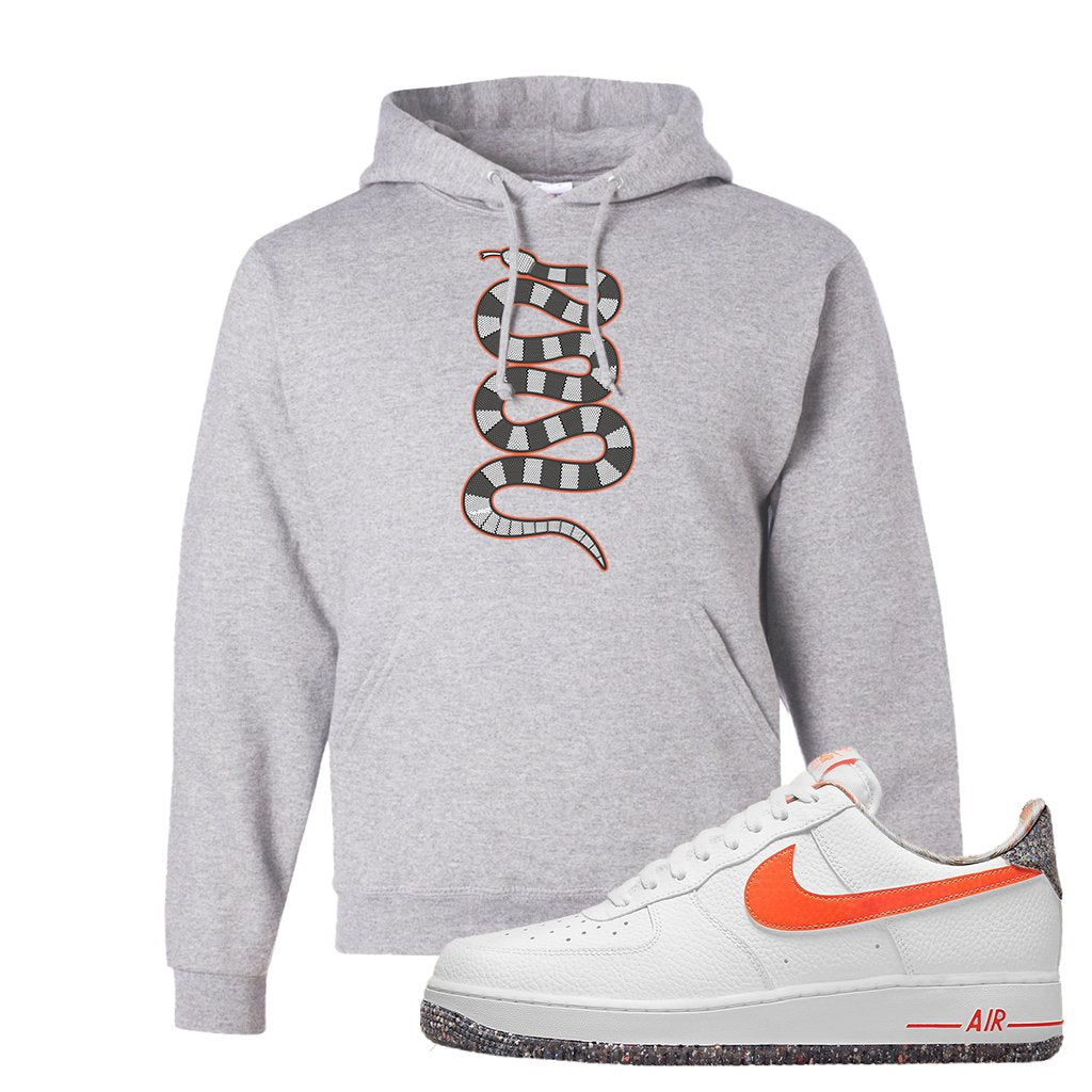 Air Force 1 Low Crimson Grind Rubber Hoodie | Coiled Snake, Ash