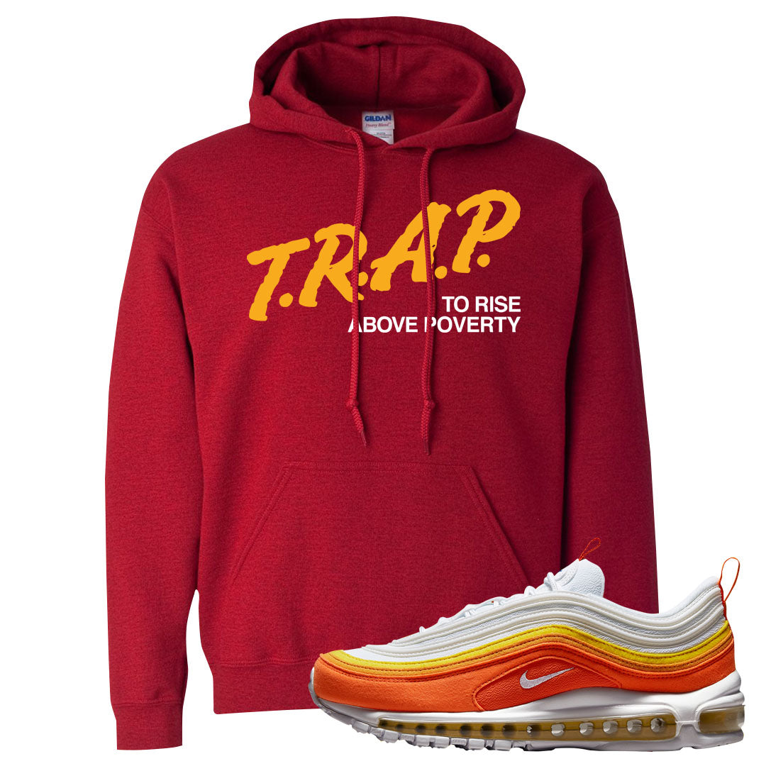 Club Orange Yellow 97s Hoodie | Trap To Rise Above Poverty, Red