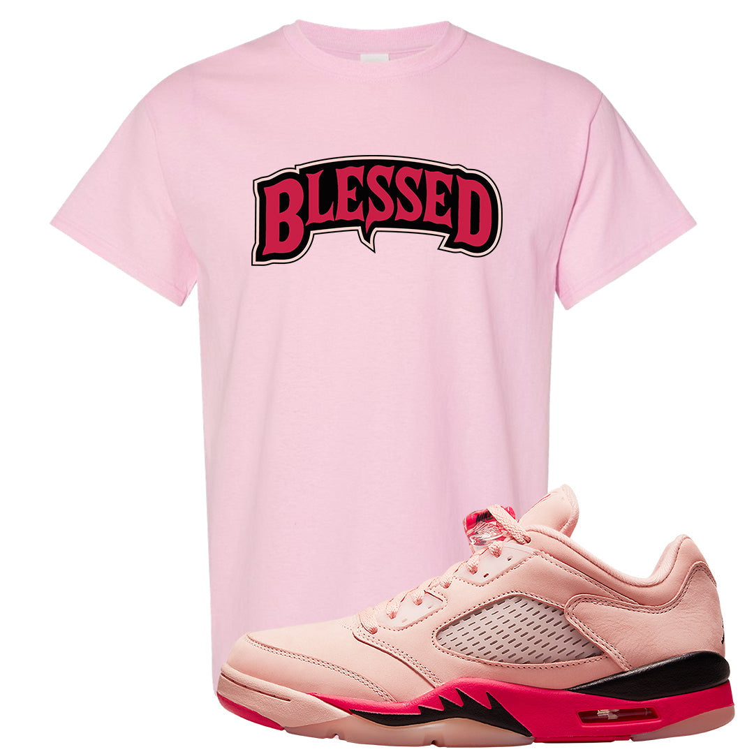 Arctic Pink Low 5s T Shirt | Blessed Arch, Light Pink