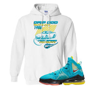 South Beach Christmas Bron 19s Hoodie | Drip God Racing Club, White