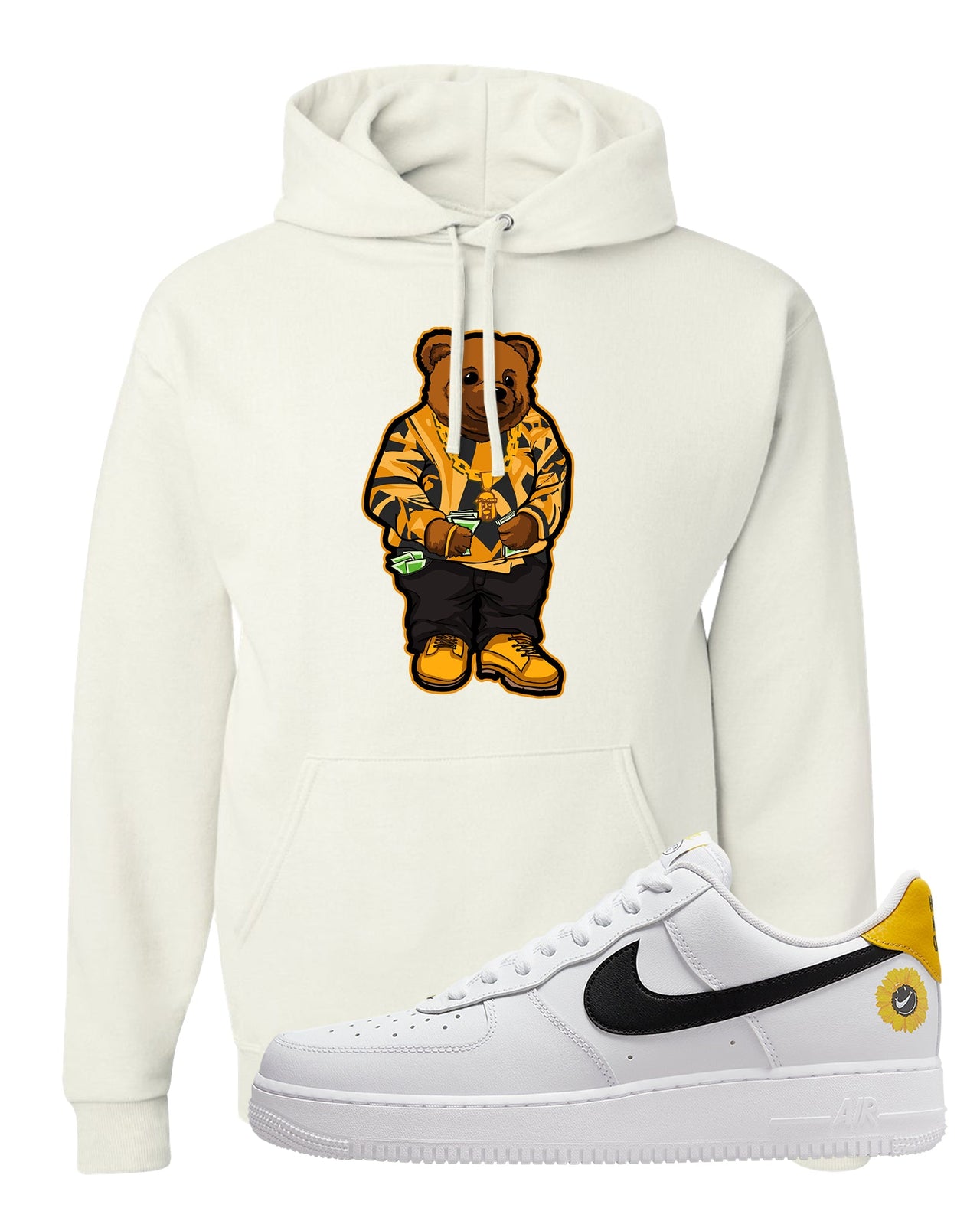 Have A Nice Day AF1s Hoodie | Sweater Bear, White