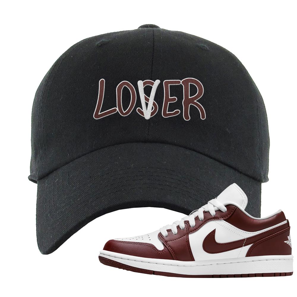Air Jordan 1 Low Team Red Dad Hat | Lover, Black