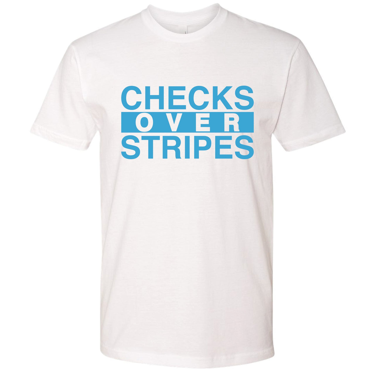 UNC All Star Pearl Blue 9s T Shirt | Checks Over Stripes, White