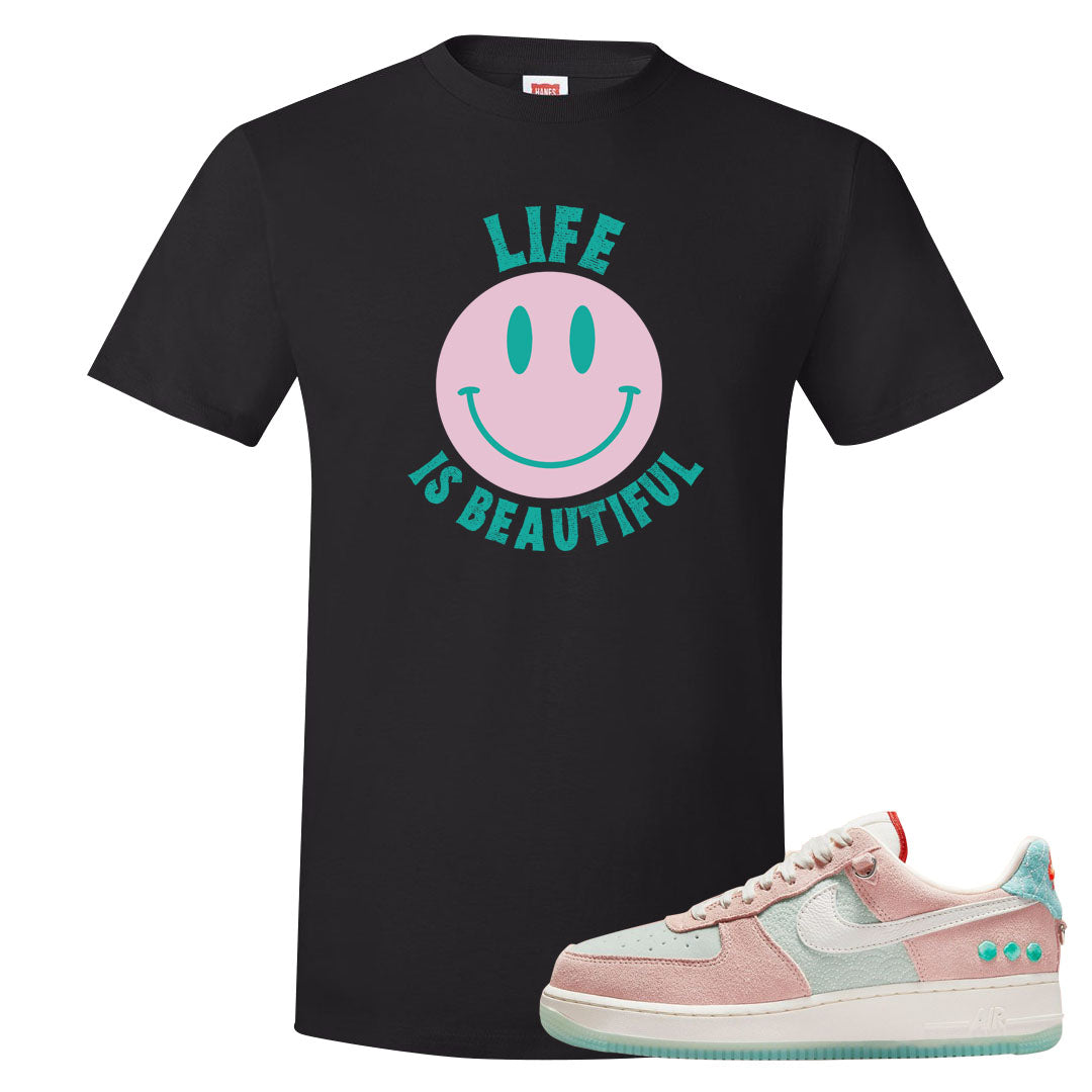 Shapeless AF 1s T Shirt | Smile Life Is Beautiful, Black