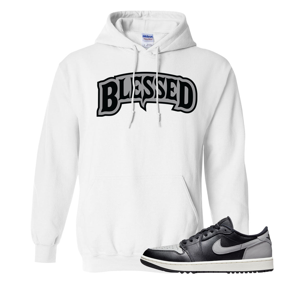 Shadow Golf Low 1s Hoodie | Blessed Arch, White