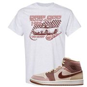 Pink Sand Mauve Mid 1s T Shirt | Drip God Racing Club, Ash