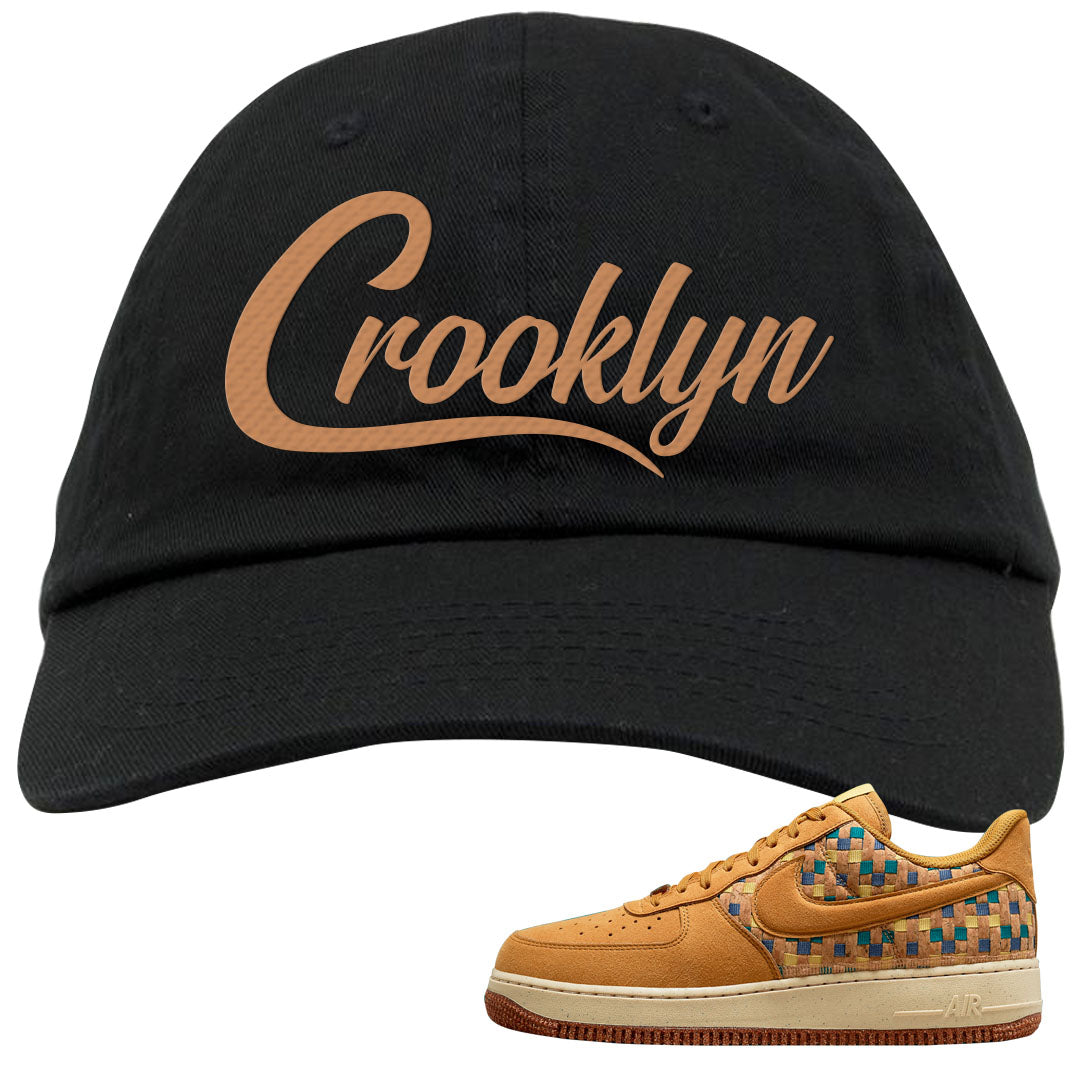 Woven Cork Low AF 1s Dad Hat | Crooklyn, Black