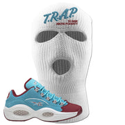 Maroon Light Blue Question Lows Ski Mask | Trap To Rise Above Poverty, White