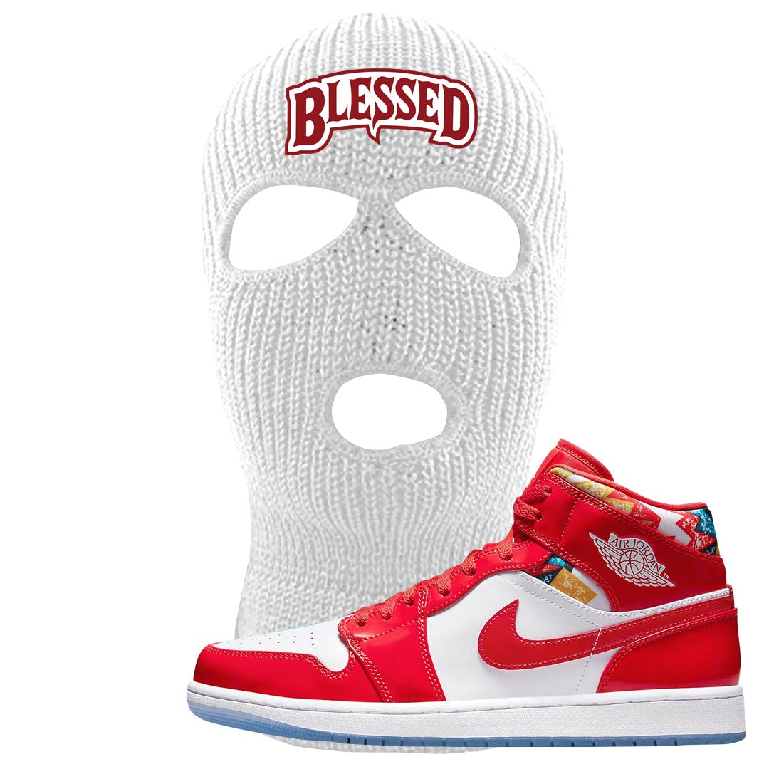 Barcelona Sweater Mid 1s Ski Mask | Blessed Arch, White